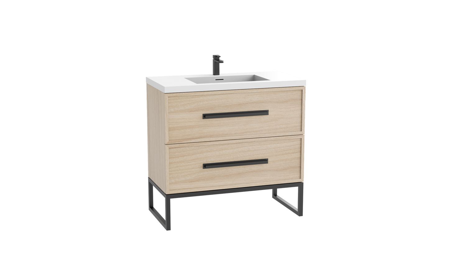 Peak 42" Free standing Vanity Cabinet with Contempo Feet/Base