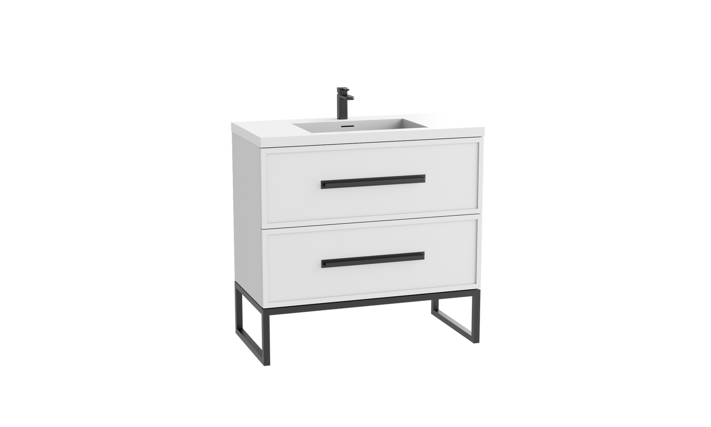 Peak 24" Free standing Vanity Cabinet with Contempo Feet/Base