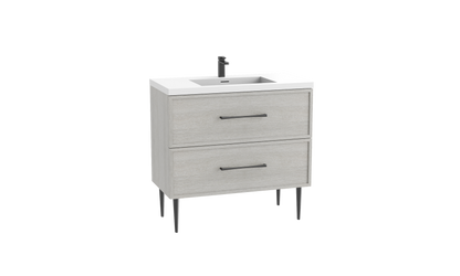 Peak 24" Free standing Vanity Cabinet with Mid-Century Feet