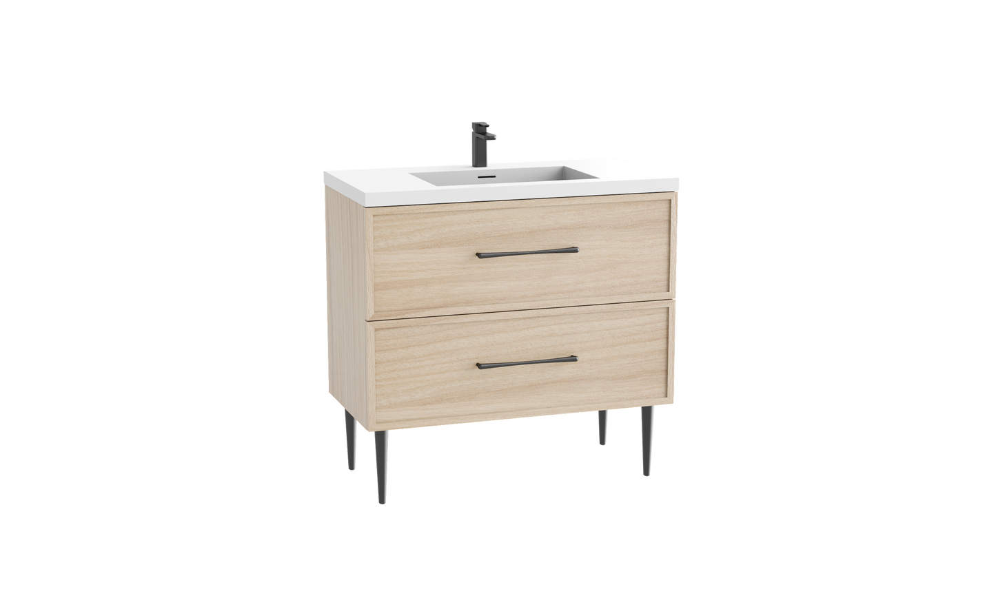 Peak 24" Free standing Vanity Cabinet with Mid-Century Feet