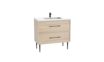 Peak 24" Free standing Vanity Cabinet with Mid-Century Feet