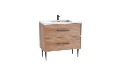 Peak 24" Free standing Vanity Cabinet with Mid-Century Feet