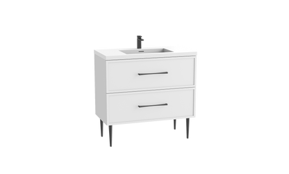 Peak 42" Free standing Vanity Cabinet with Mid-Century Feet