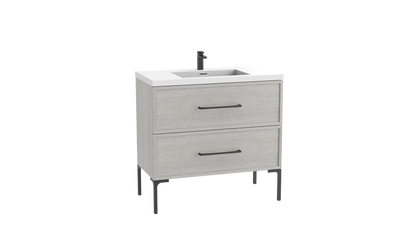 Peak 42" Free standing Vanity Cabinet with Trendsitional Feet