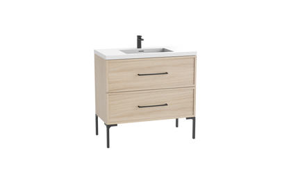 Peak 42" Free standing Vanity Cabinet with Trendsitional Feet