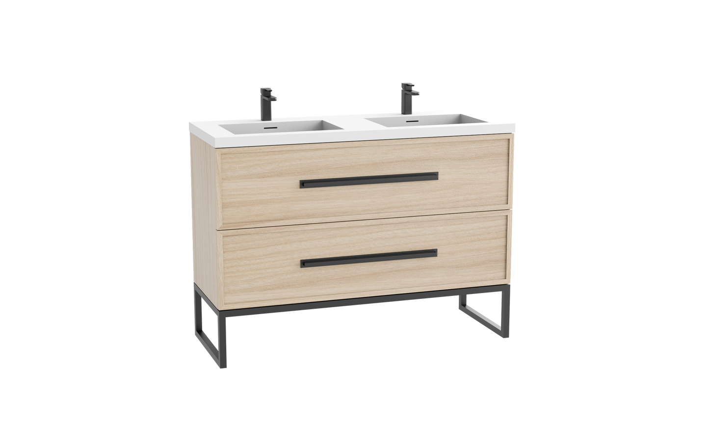 Peak 48D" Free standing Vanity Cabinet with Contempo Feet/Base