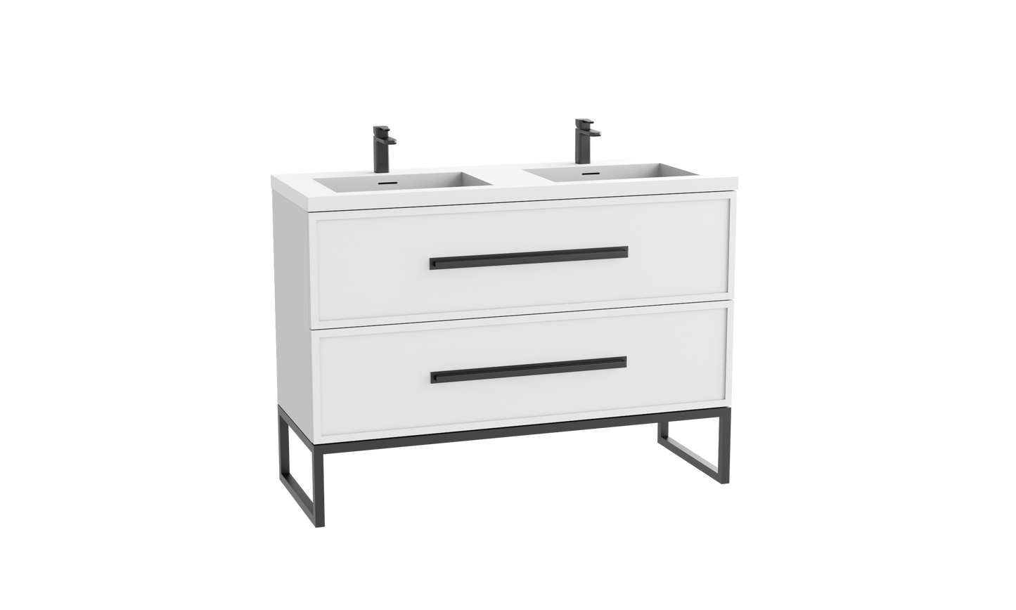 Peak 48D" Free standing Vanity Cabinet with Contempo Feet/Base