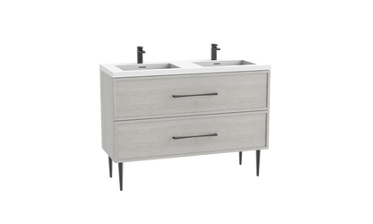 Peak 48D" Free standing Vanity Cabinet with Mid-Century Feet