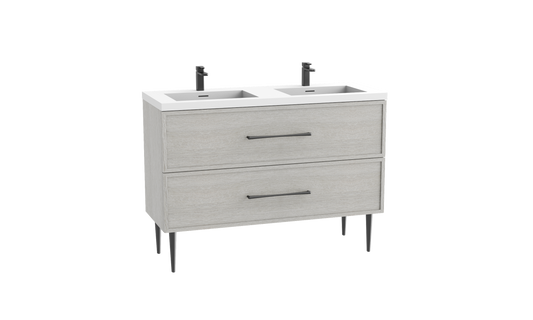 Peak 48D" Free standing Vanity Cabinet with Mid-Century Feet