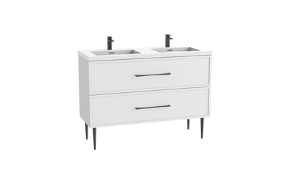 Peak 48D" Free standing Vanity Cabinet with Mid-Century Feet
