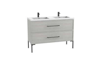 Peak 48D" Free standing Vanity Cabinet with Trendsitional Feet