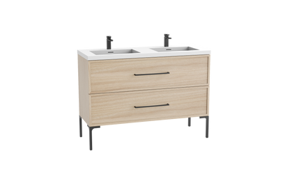 Peak 48D" Free standing Vanity Cabinet with Trendsitional Feet