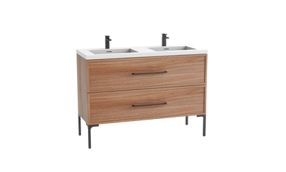Peak 48D" Free standing Vanity Cabinet with Trendsitional Feet