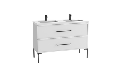 Peak 48D" Free standing Vanity Cabinet with Trendsitional Feet