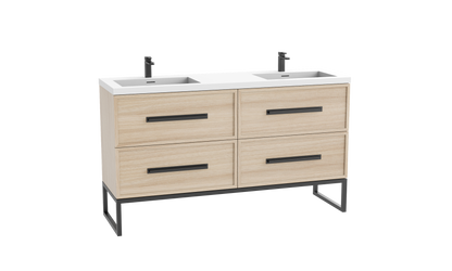 Peak 72D" Free standing Vanity Cabinet with Contempo Feet/Base