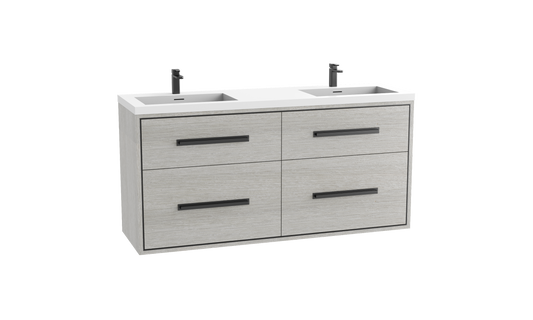 Madeli Apogee 60D" Wall hung Vanity Cabinet