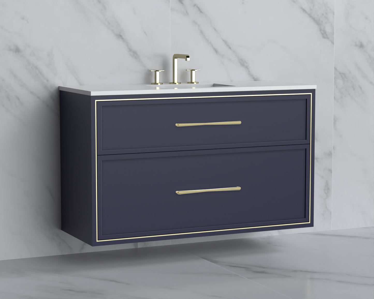 Edge 48C" Wall hung Vanity Cabinet