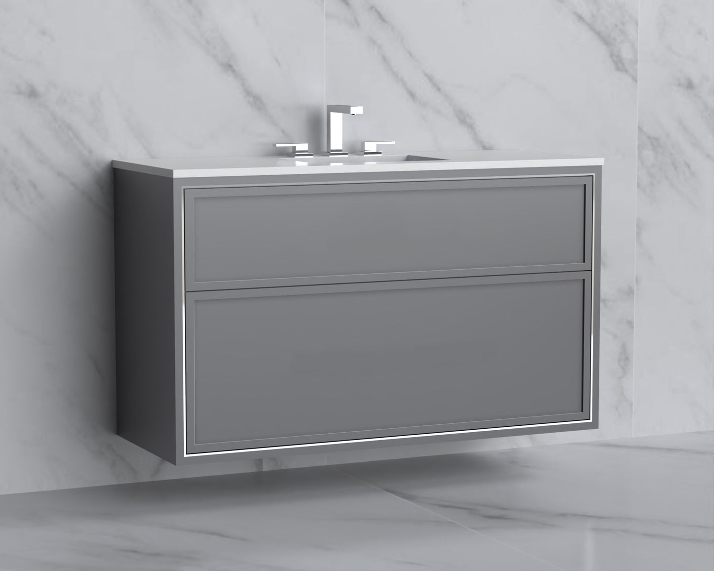 Edge 48C" Wall hung Vanity Cabinet