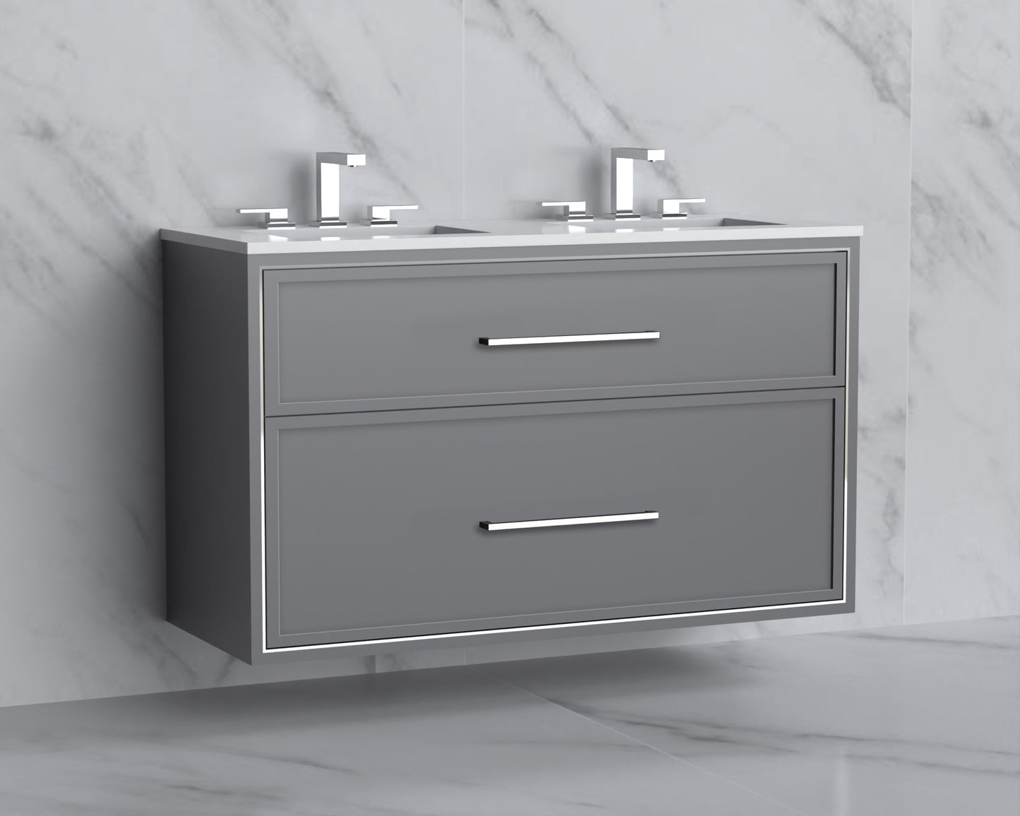 Edge 48D" Wall hung Vanity Cabinet