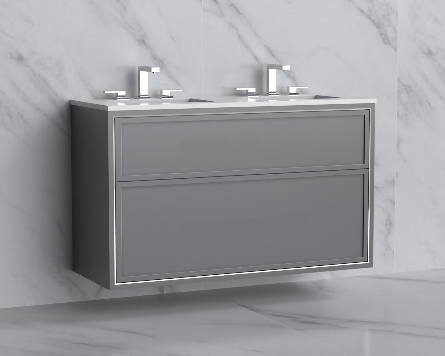 Edge 48D" Wall hung Vanity Cabinet