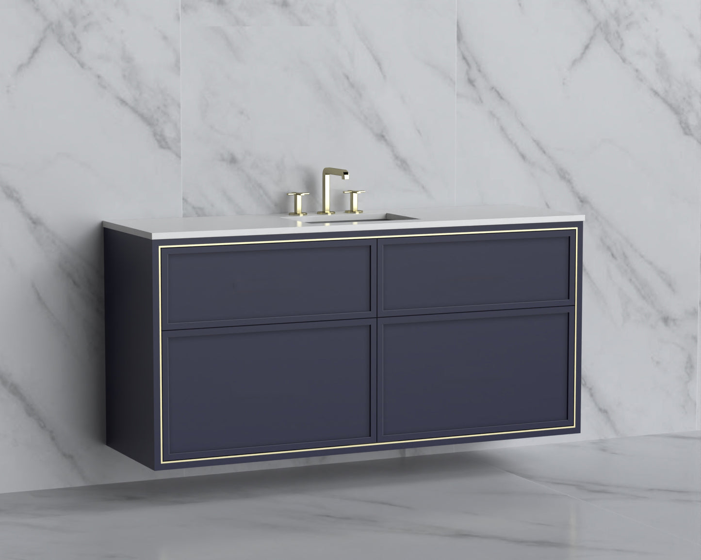 Edge 60C" Wall hung Vanity Cabinet