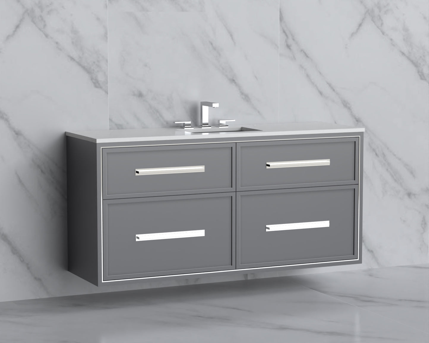 Edge 60C" Wall hung Vanity Cabinet