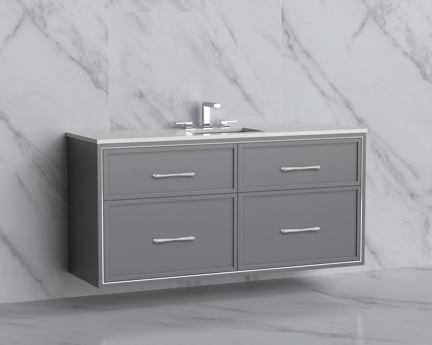 Edge 60C" Wall hung Vanity Cabinet