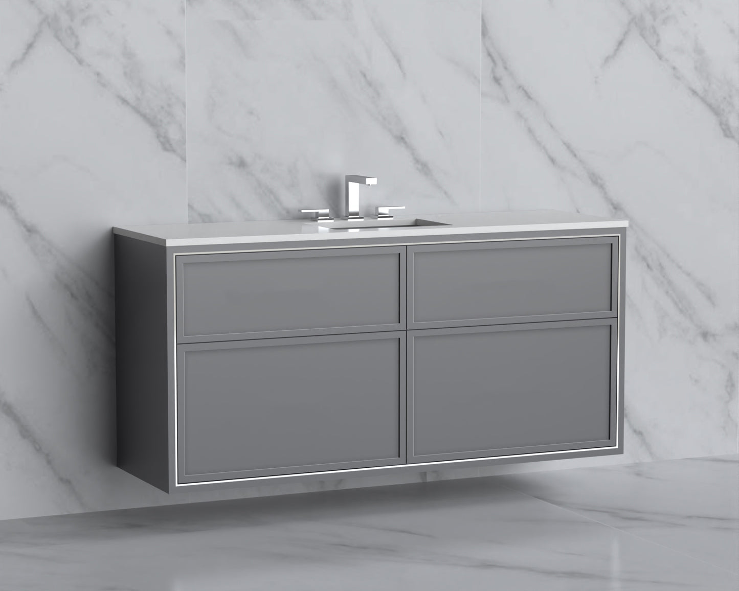 Edge 60C" Wall hung Vanity Cabinet