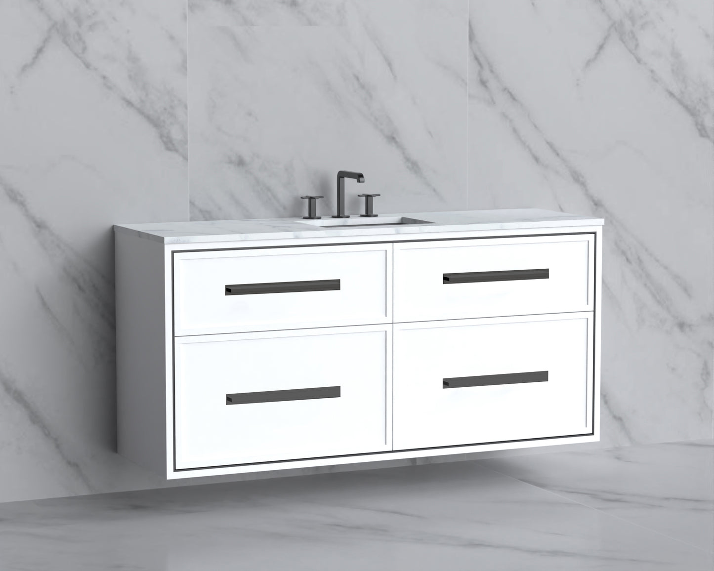 Edge 60C" Wall hung Vanity Cabinet