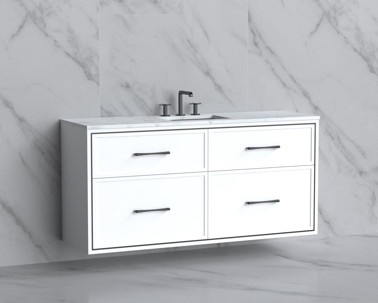 Edge 60C" Wall hung Vanity Cabinet