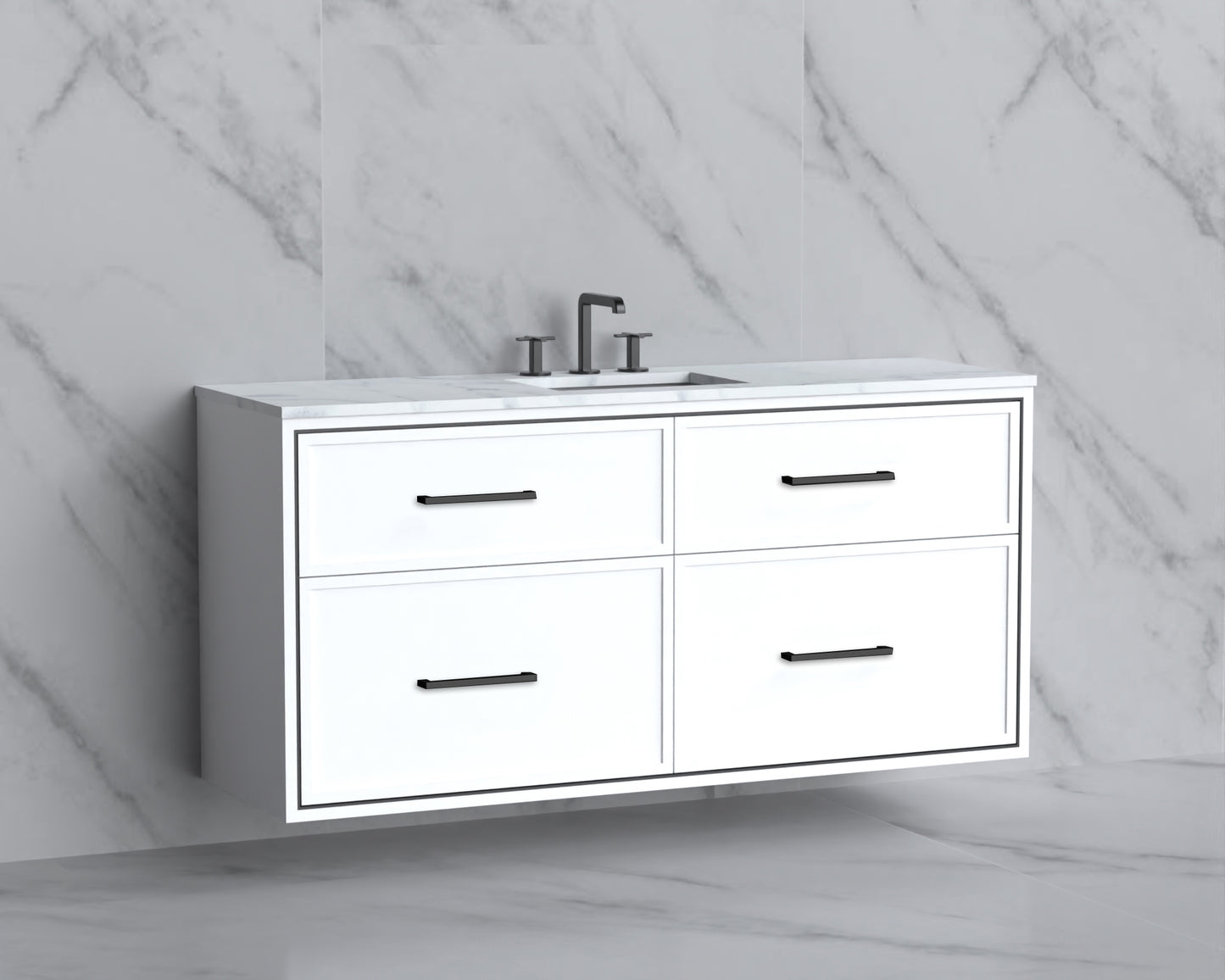Edge 60C" Wall hung Vanity Cabinet
