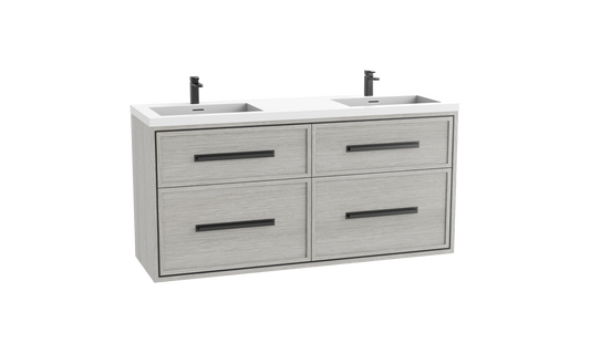 Madeli Edge 60D" Wall hung Vanity Cabinet