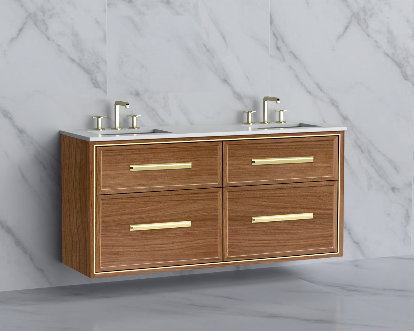 Edge 60D" Wall hung Vanity Cabinet