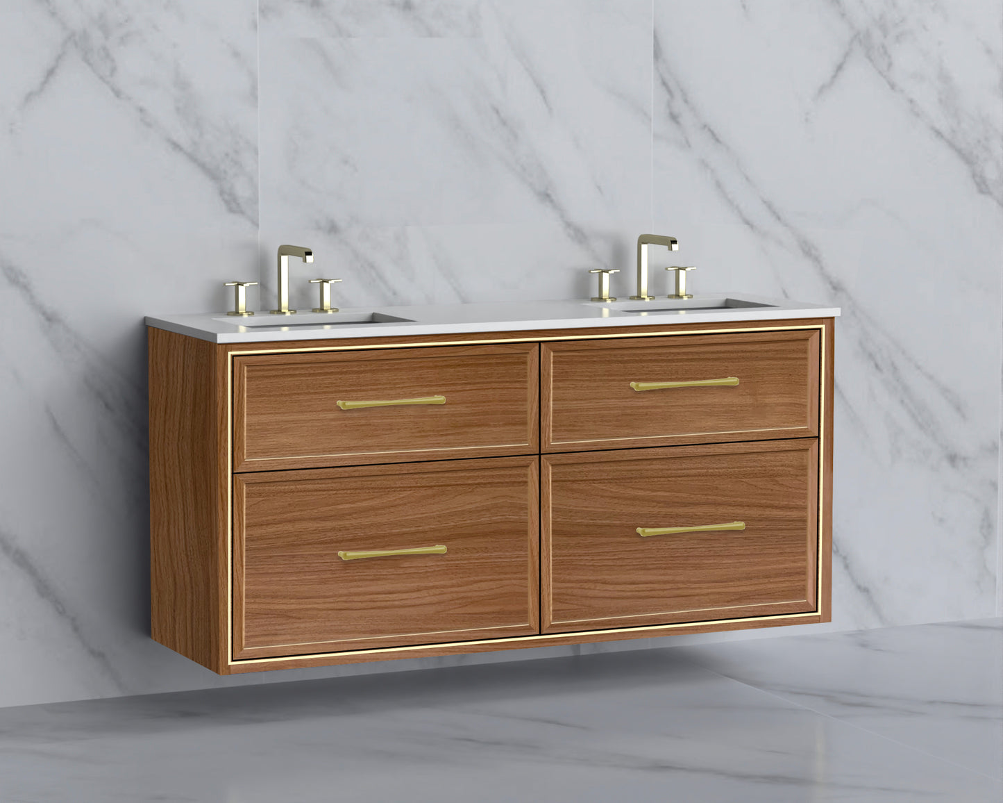 Edge 60D" Wall hung Vanity Cabinet