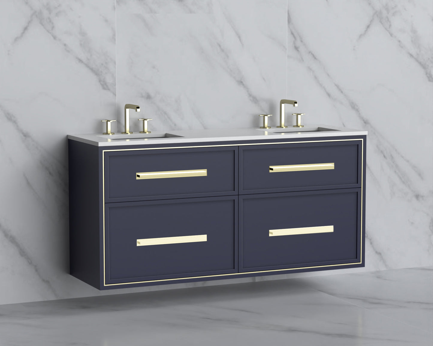 Edge 60D" Wall hung Vanity Cabinet
