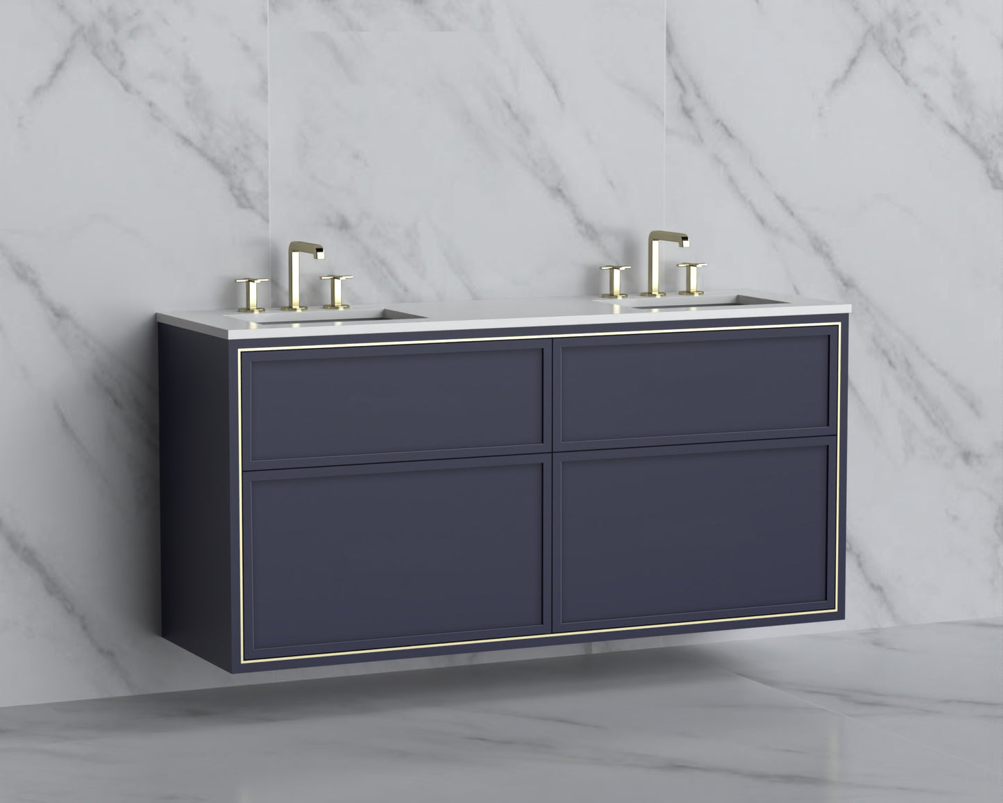 Edge 60D" Wall hung Vanity Cabinet