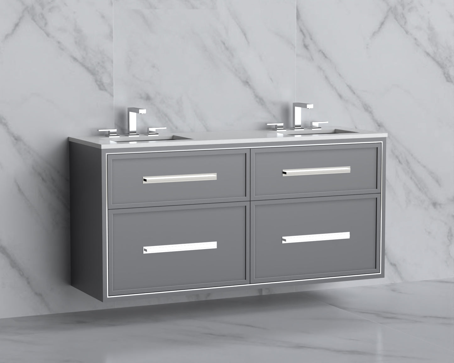Edge 60D" Wall hung Vanity Cabinet