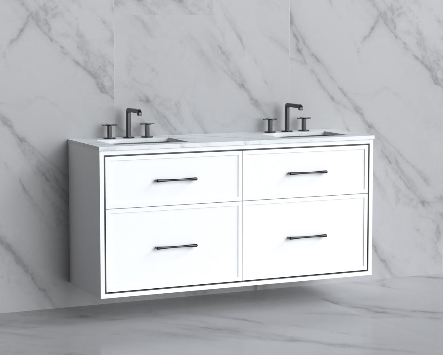 Edge 60D" Wall hung Vanity Cabinet