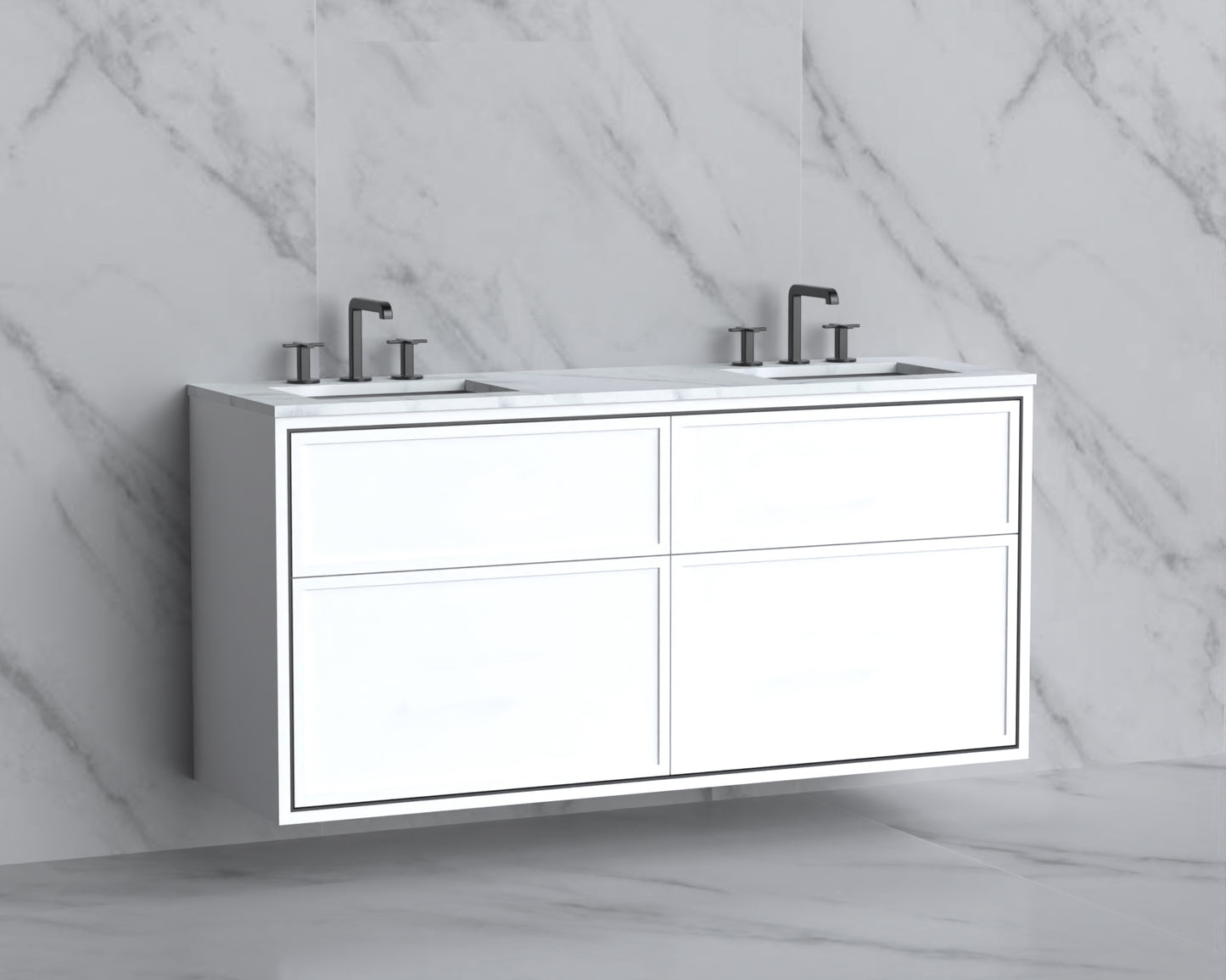 Edge 60D" Wall hung Vanity Cabinet
