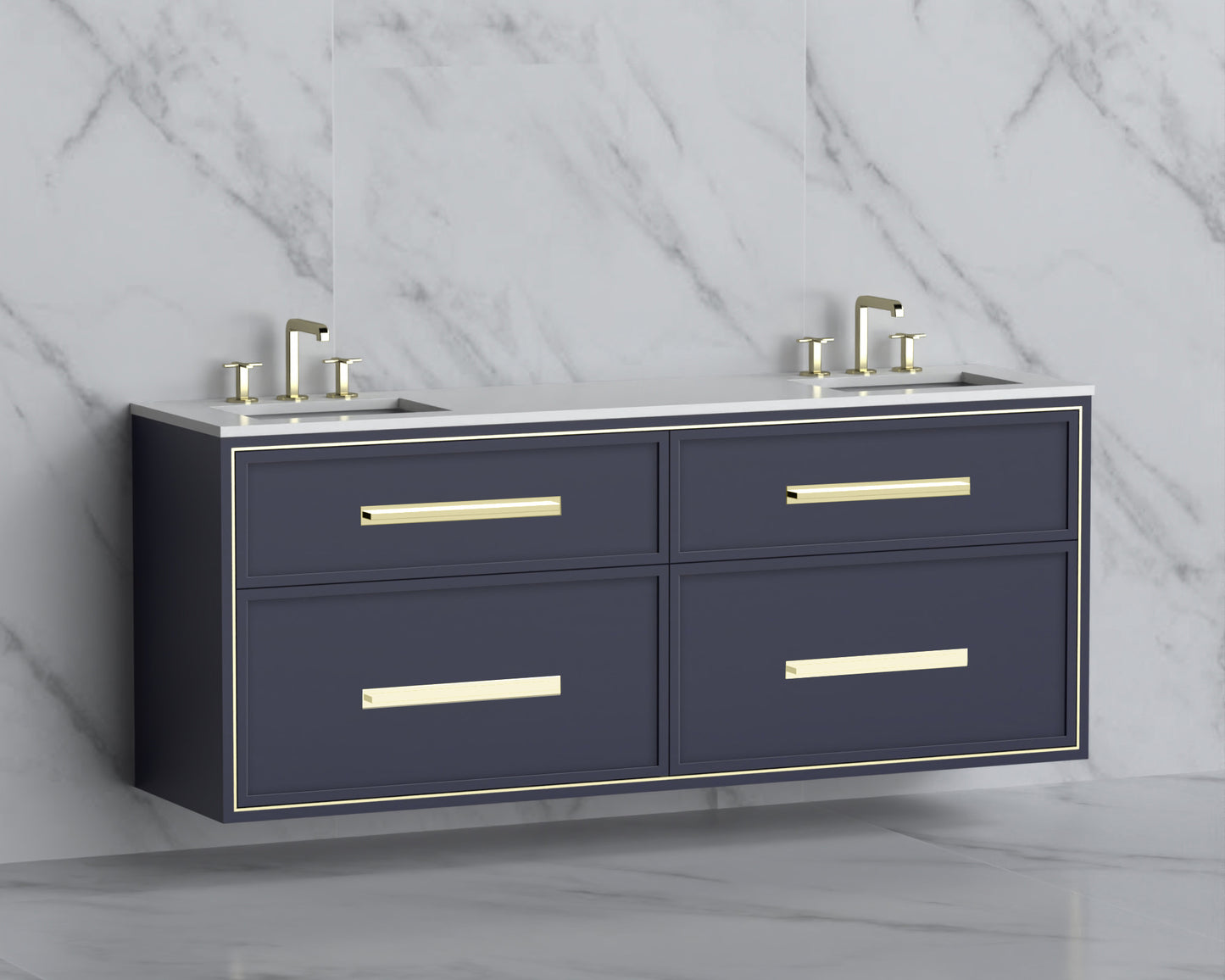 Edge 72" Wall hung Vanity Cabinet