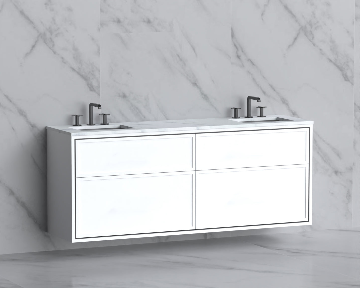 Edge 72" Wall hung Vanity Cabinet