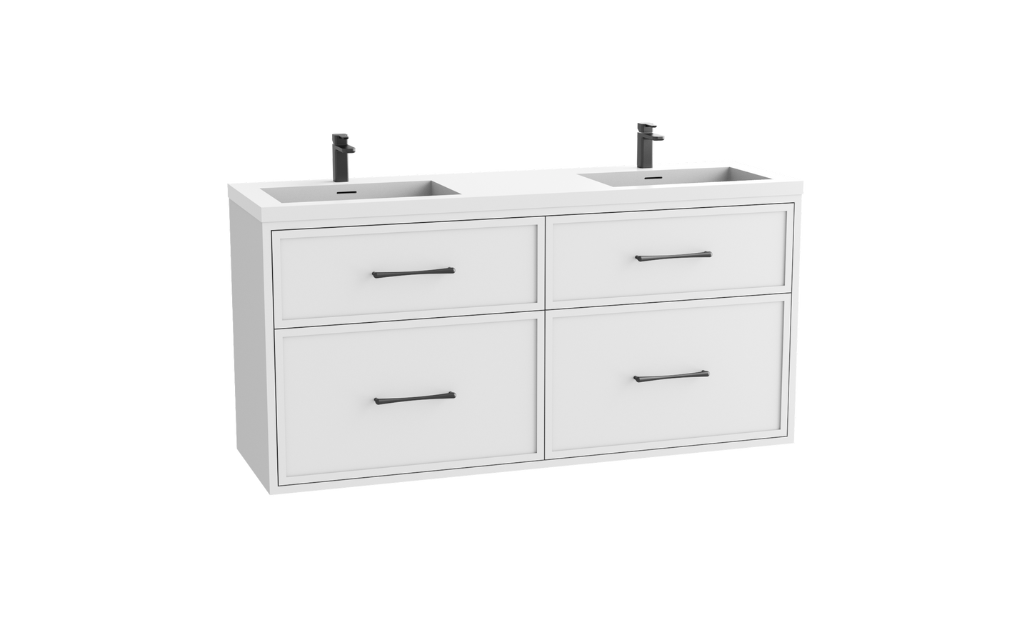 Edge SE 60D" Wall hung Vanity Cabinet