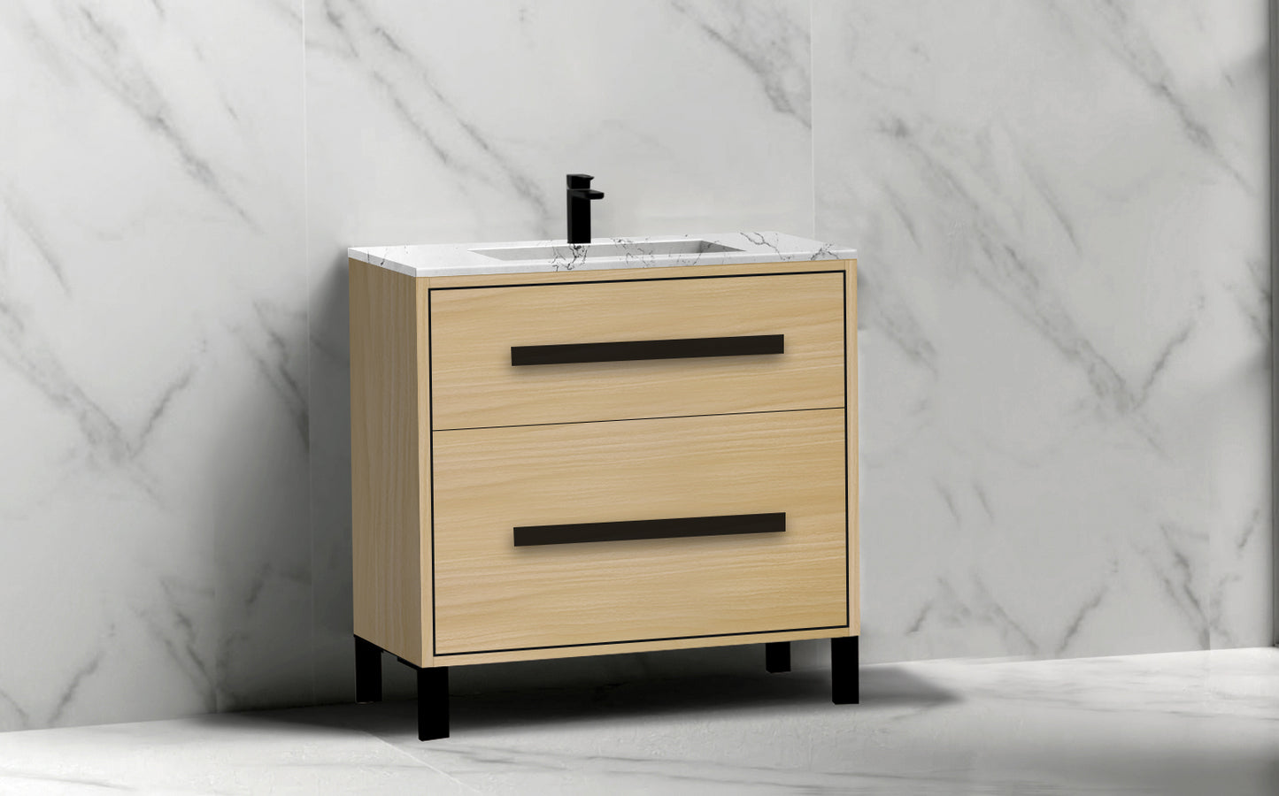 Pinnacle 30" Free Standing Vanity Cabinet with L-Feet