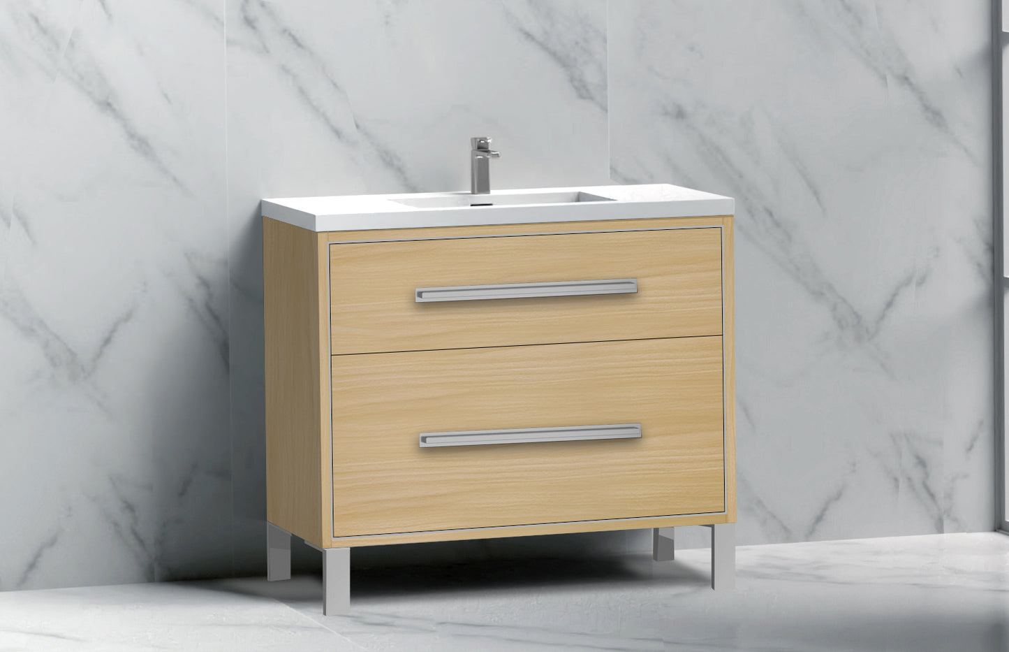 Pinnacle 36" Free Standing Vanity Cabinet with L-Feet