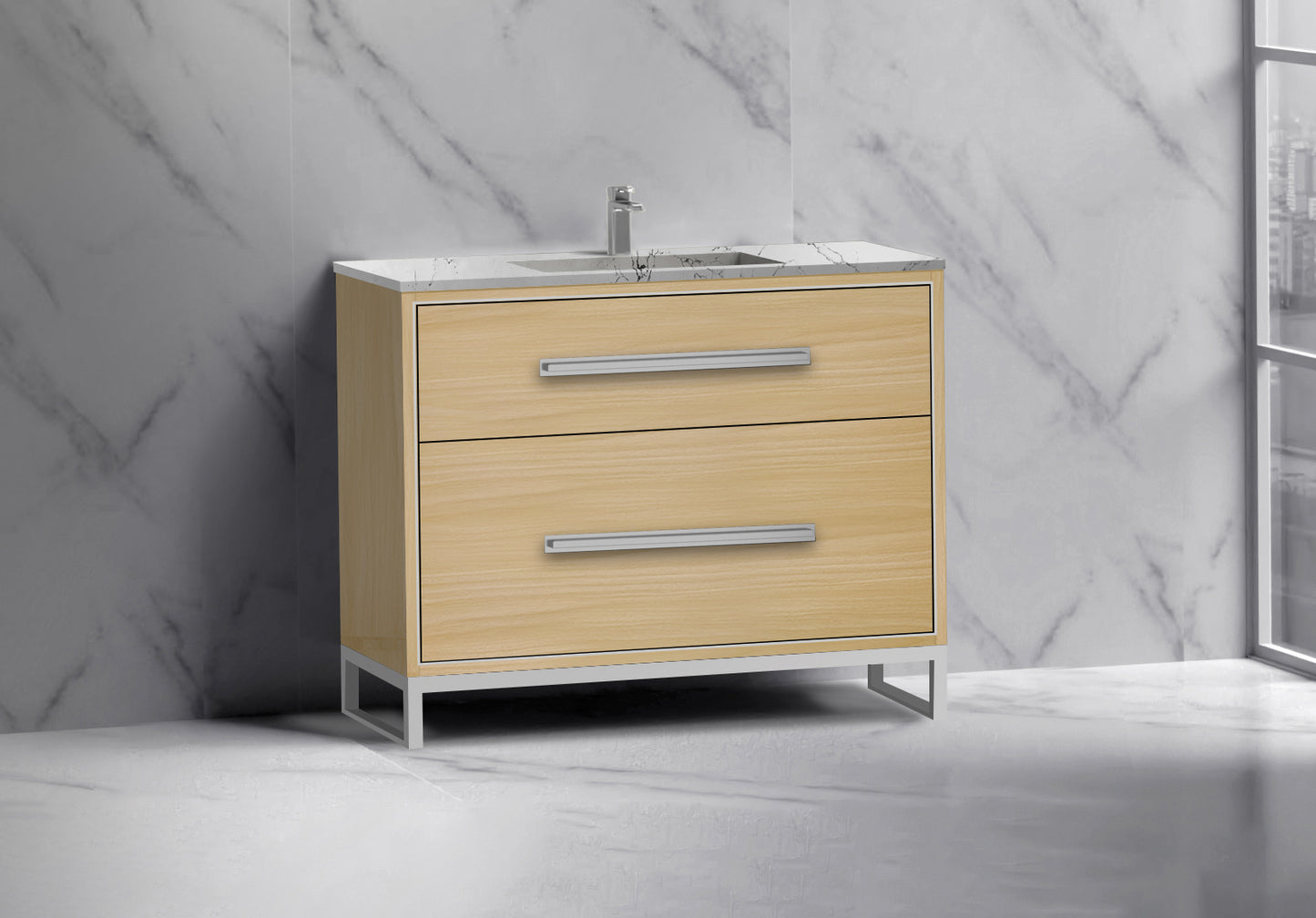 Pinnacle 42" Free Standing Vanity Cabinet with C-Base