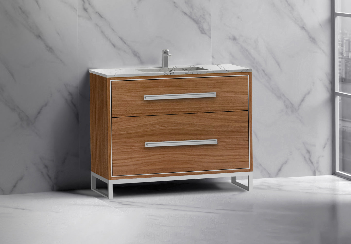Pinnacle 42" Free Standing Vanity Cabinet with C-Base