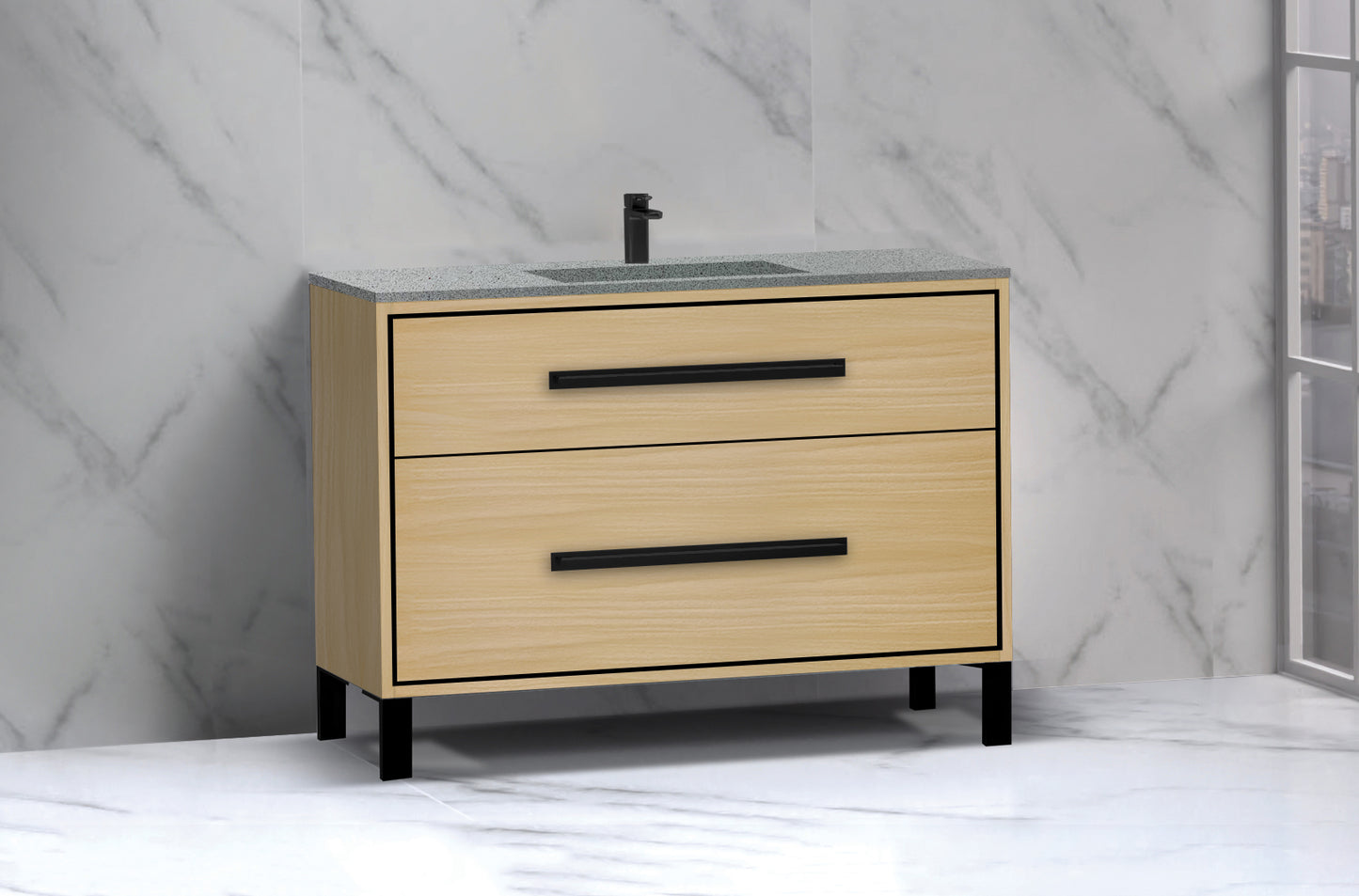Pinnacle 48C" Free Standing Vanity Cabinet with L-Feet