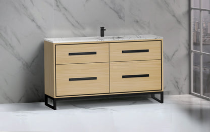 Pinnacle 60C" Free Standing Vanity Cabinet with C-Base