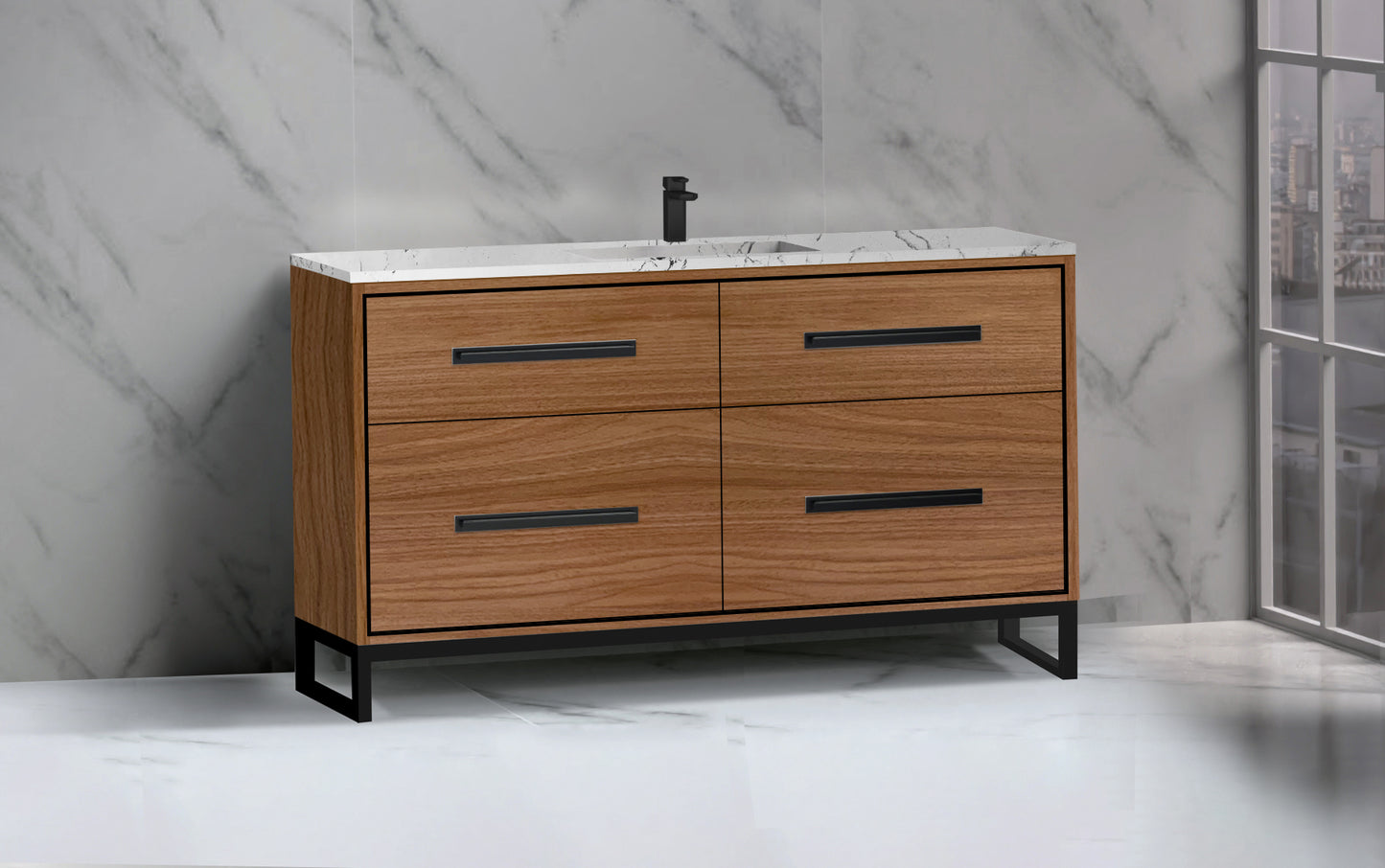 Pinnacle 60C" Free Standing Vanity Cabinet with C-Base