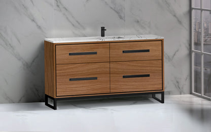 Pinnacle 60C" Free Standing Vanity Cabinet with C-Base